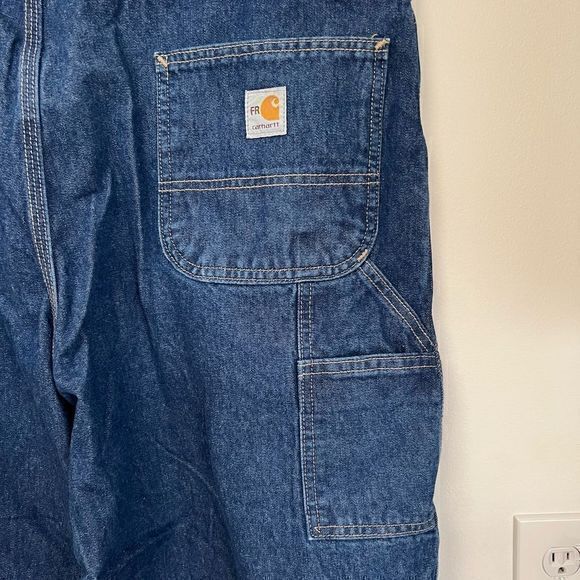 Carhartt Men's FRB13 DNM NFPA 2112 Fire Resistant Dungaree Jeans Blue Size 42x32 - Picture 6 of 9